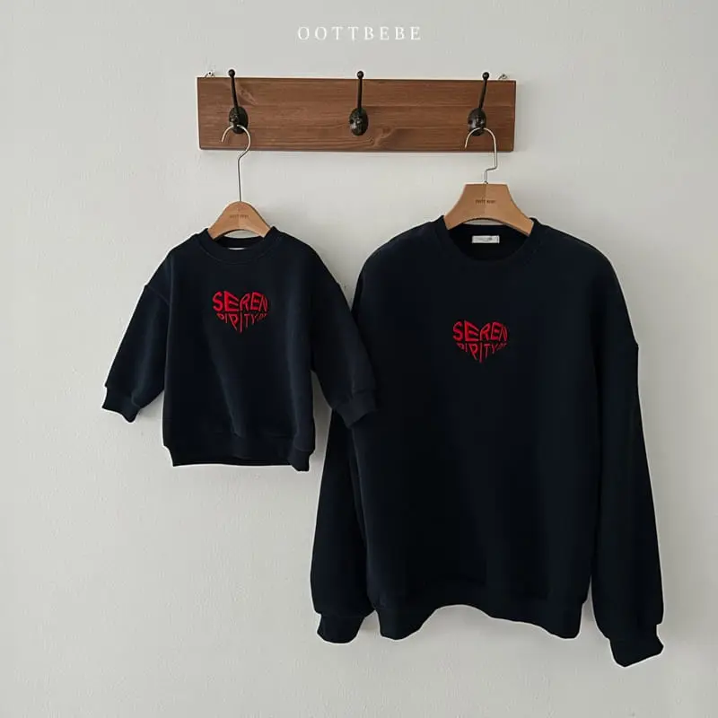 Oott Bebe - Korean Women Fashion - #momslook - Embo Heart Sweatshirt Mom - 11