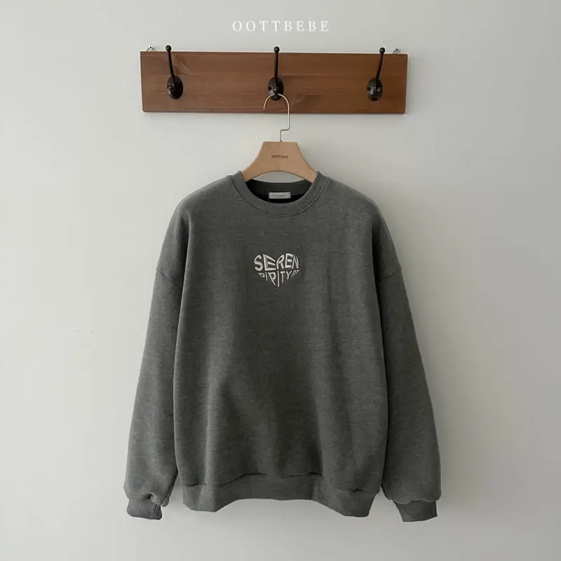 Oott Bebe - Korean Women Fashion - #momslook - Embo Heart Sweatshirt Mom - 3