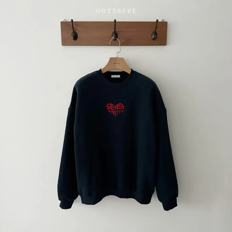 Oott Bebe - Korean Women Fashion - #womensfashion - Embo Heart Sweatshirt Mom - 2