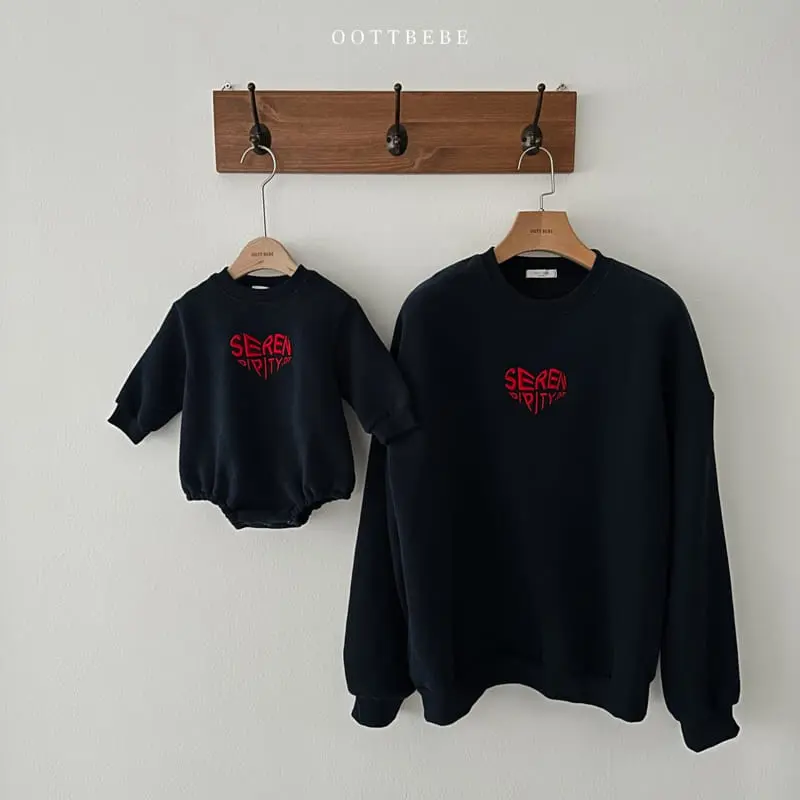 Oott Bebe - Korean Women Fashion - #womensfashion - Embo Heart Sweatshirt Mom - 8