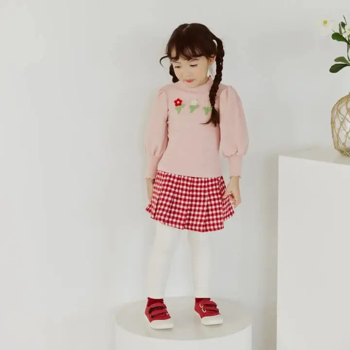 Orange Mom - Korean Children Fashion - #kidzfashiontrend - Check Wrinkle Leggings - 4