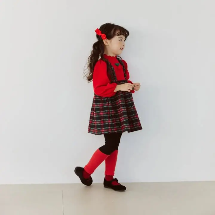 Orange Mom - Korean Children Fashion - #Kfashion4kids - Check Frill One-piece - 3