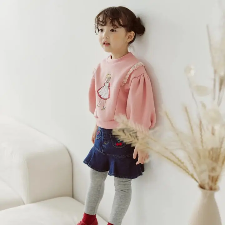 Orange Mom - Korean Children Fashion - #Kfashion4kids - Lace Slit Sweathsirt - 3