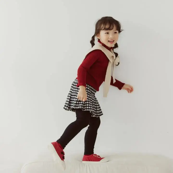 Orange Mom - Korean Children Fashion - #kidsshorts - Check Wrinkle Leggings
