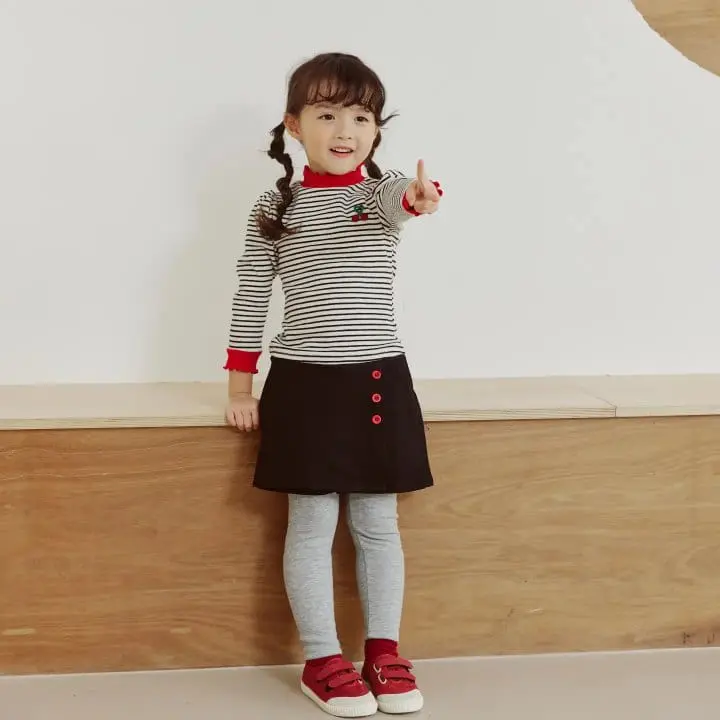 Orange Mom - Korean Children Fashion - #littlefashionista - Warp Skirt Leggings - 3