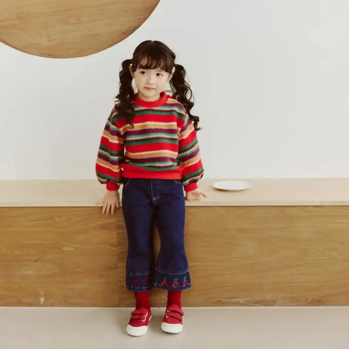 Orange Mom - Korean Children Fashion - #magicofchildhood - Knit Sweatshirt - 2