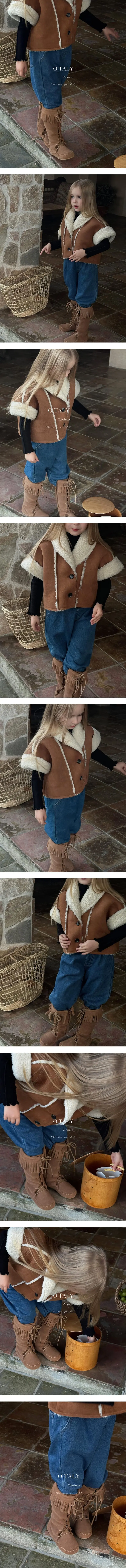Otaly - Korean Children Fashion - #littlefashionista - Fleece Denim Pants