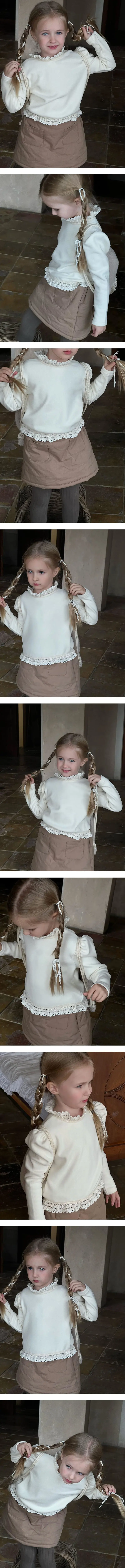 Otaly - Korean Children Fashion - #minifashionista - Lace Puff Tee