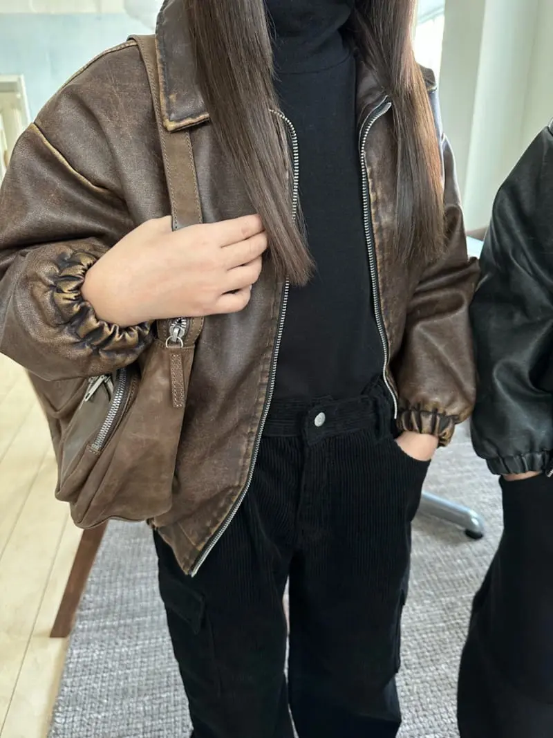 Our - Korean Children Fashion - #childofig - Crack Leather Jumper - 12