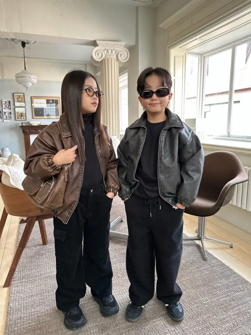 Our - Korean Children Fashion - #kidsshorts - Crack Leather Jumper - 3