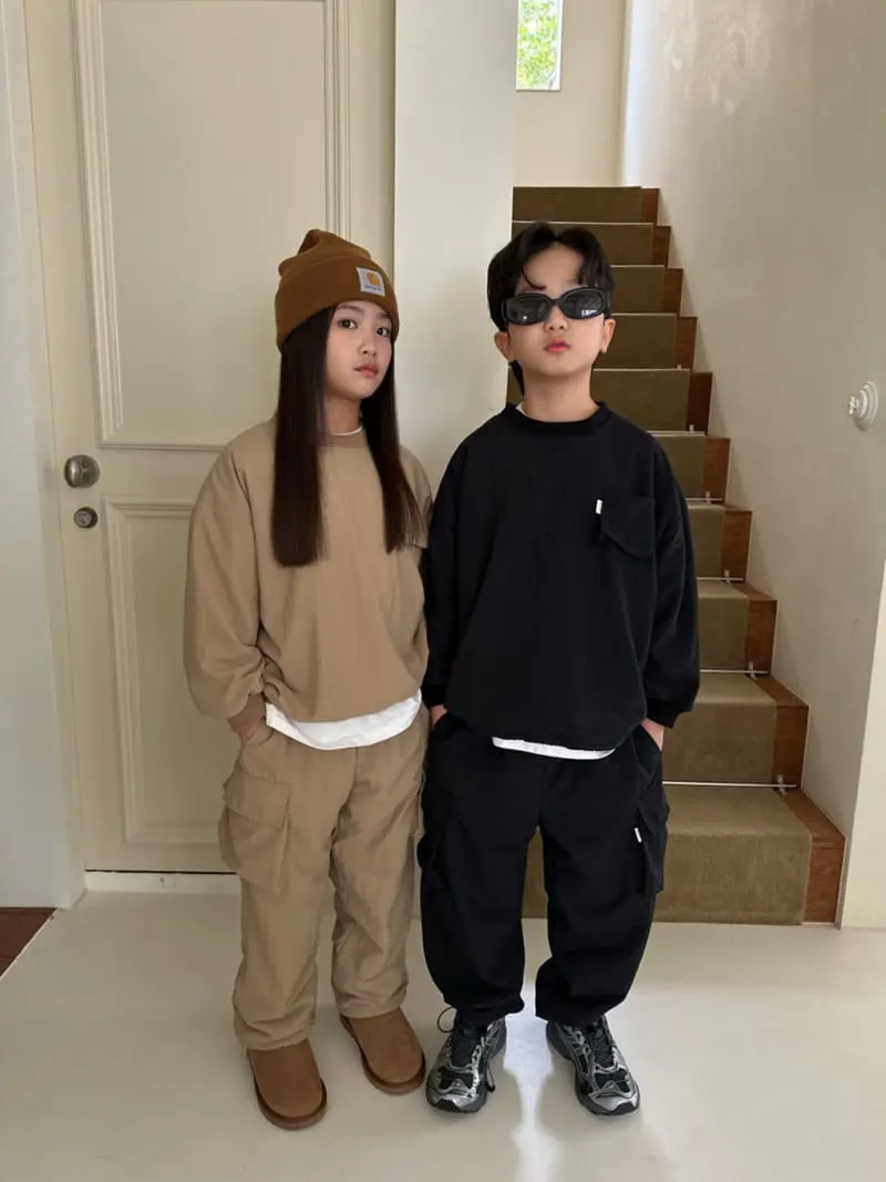 Our - Korean Children Fashion - #kidsshorts - Woodie Cargo Top Bottom Set - 11