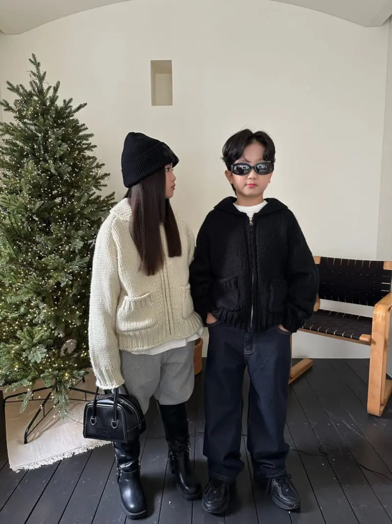 Our - Korean Children Fashion - #kidsstore - Heavy Sweater Zip-up - 5