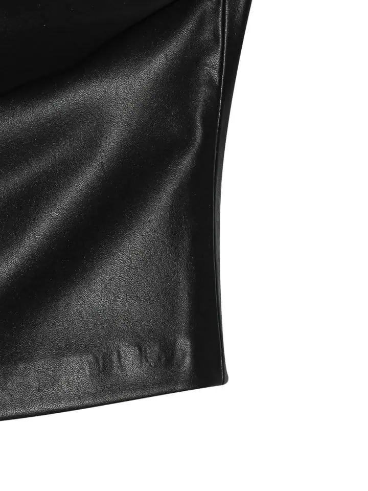 Paper Moon - Korean Women Fashion - #momslook - off shoulder vegan leather tube top - 8