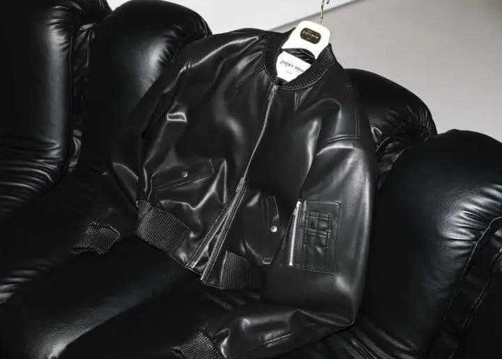 Paper Moon - Korean Women Fashion - #momslook - vegan leather cropped bomber jacket