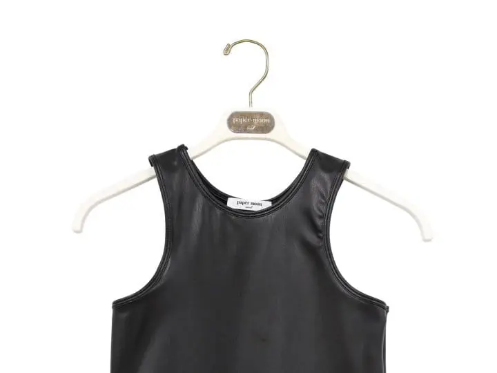 Paper Moon - Korean Women Fashion - #momslook - vegan leather cropped tank sleeveless top - 8