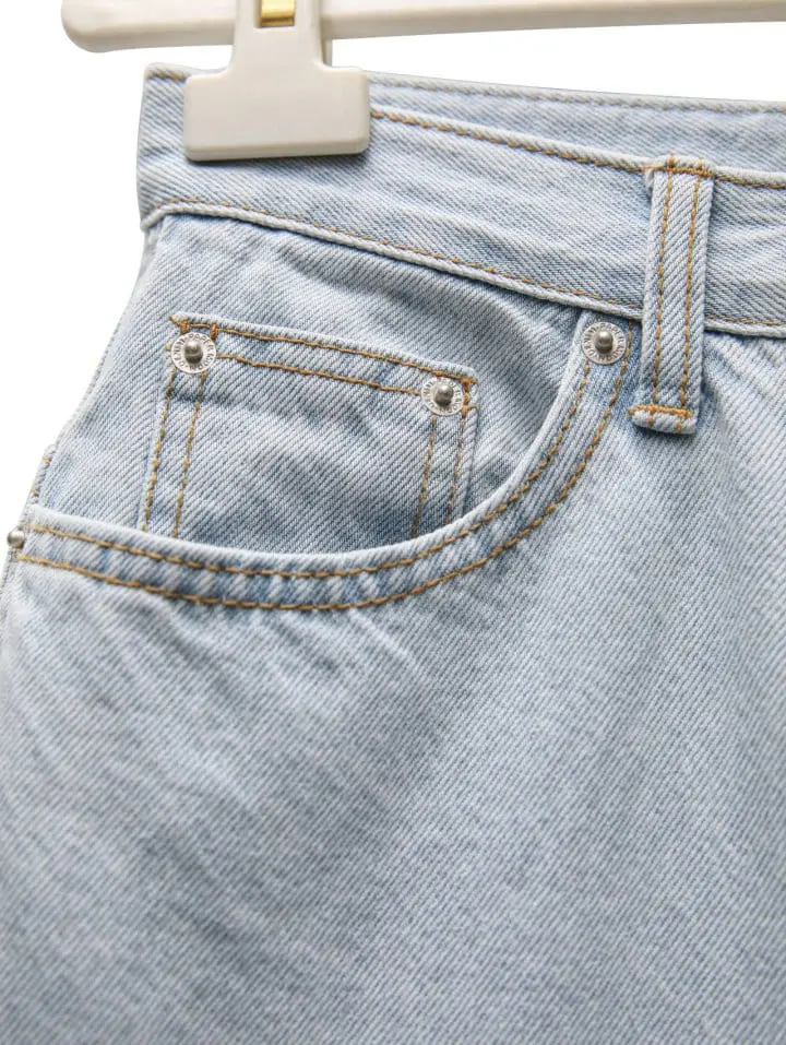Paper Moon - Korean Women Fashion - #momslook - iced blue wide leg flared denim jeans - 8