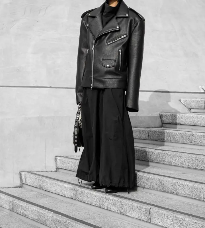 Paper Moon - Korean Women Fashion - #momslook - oversized chunky zipped vegan leather biker jacket - 2