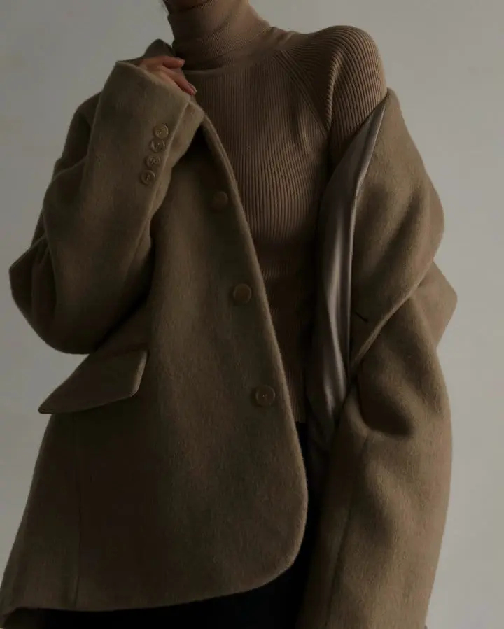 Paper Moon - Korean Women Fashion - #womensfashion - LUX camel blend wool oversized single blazer - 4