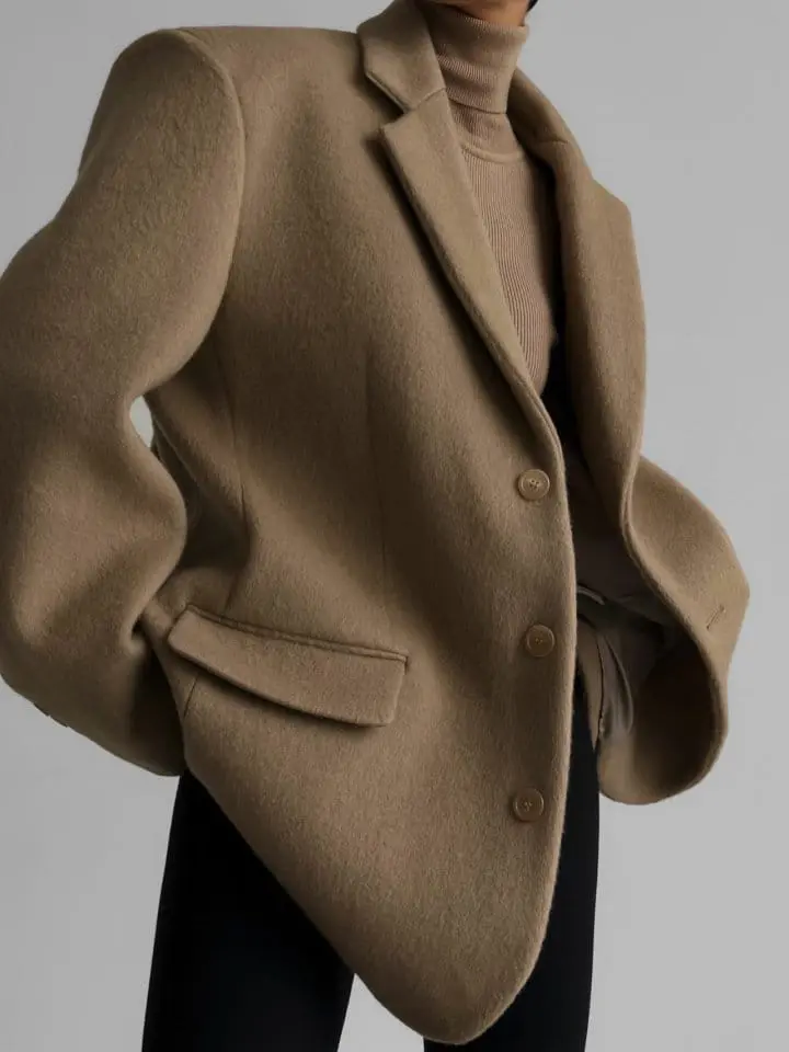 Paper Moon - Korean Women Fashion - #momslook - LUX camel blend wool oversized single blazer - 6