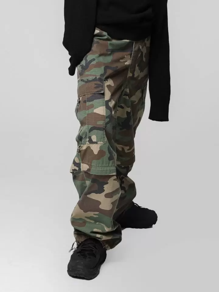 Paper Moon - Korean Women Fashion - #momslook - washed camouflage pattern pocket detail cargo trousers