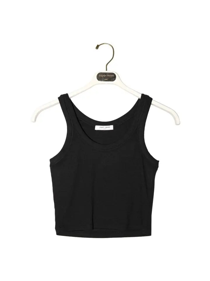 Paper Moon - Korean Women Fashion - #momslook - ribbed cropped tank sleeveless top - 4