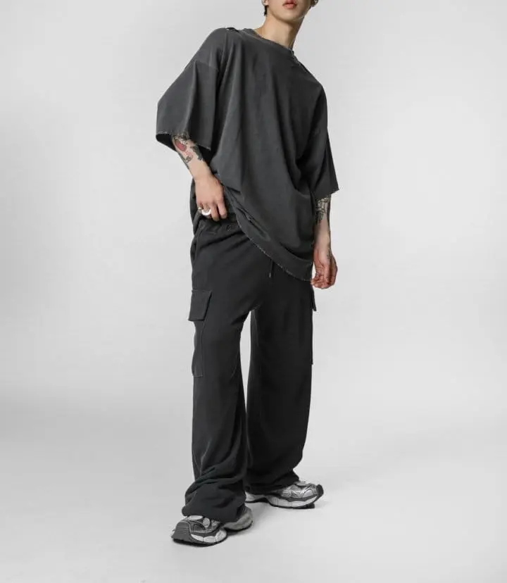 Paper Moon - Korean Women Fashion - #momslook - oversized pigment cutted detail t ~ shirt
