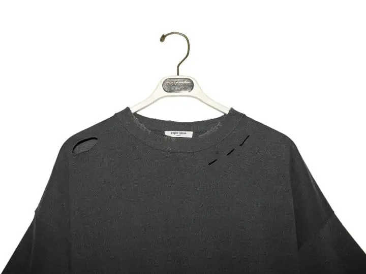 Paper Moon - Korean Women Fashion - #momslook - oversized pigment cutted detail t ~ shirt - 5