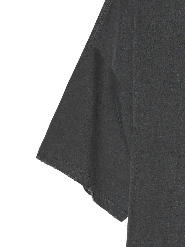 Paper Moon - Korean Women Fashion - #momslook - oversized pigment cutted detail t ~ shirt - 9