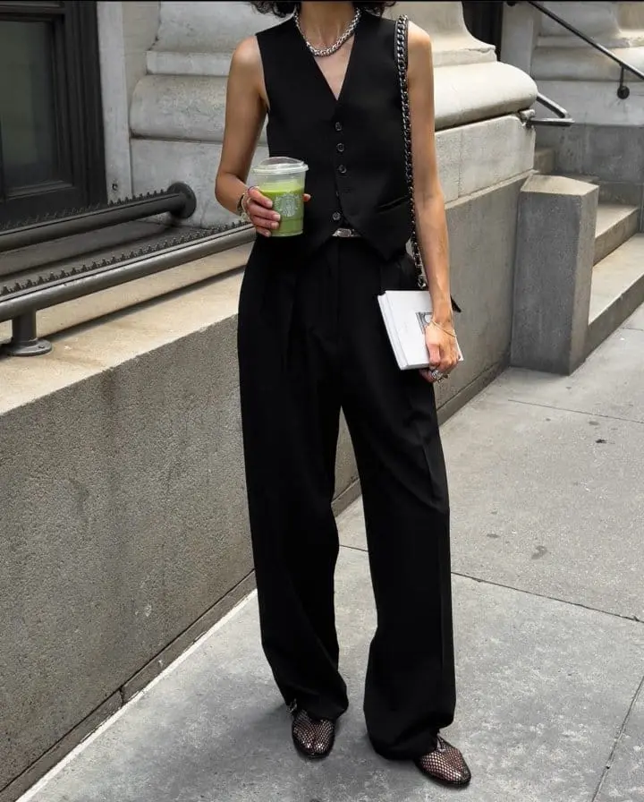 Paper Moon - Korean Women Fashion - #momslook - low waisted double pleats wide trousers