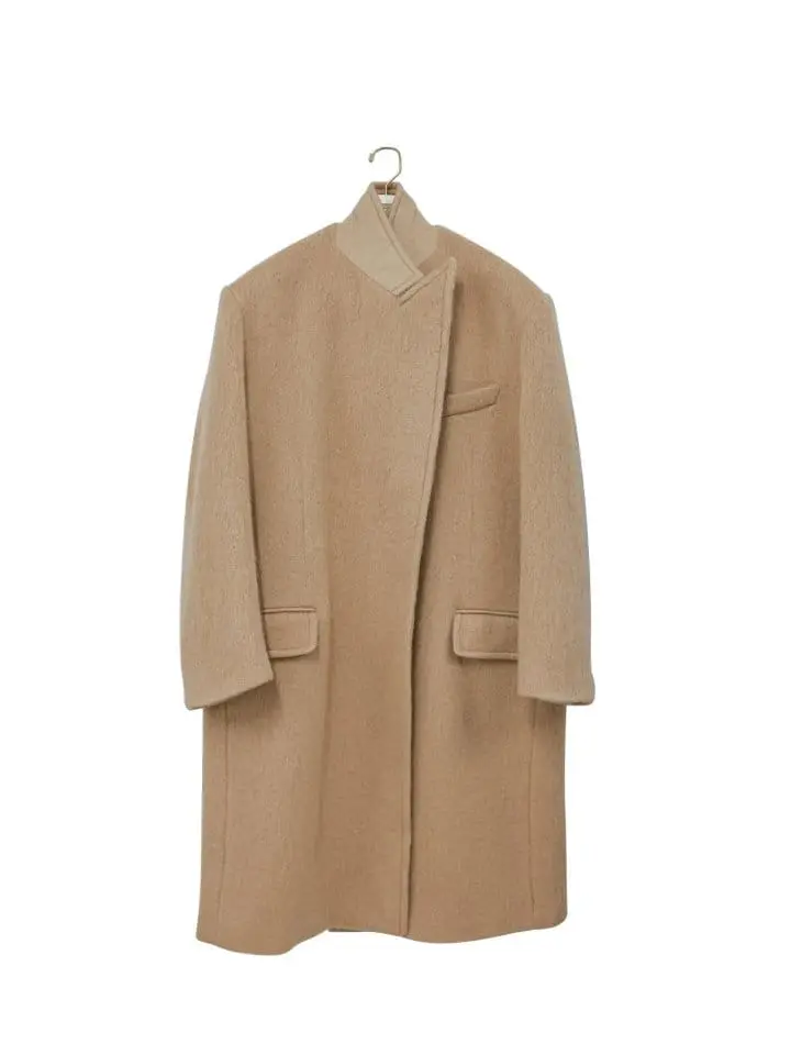 Paper Moon - Korean Women Fashion - #momslook - peaked lapel detail mohair maxi oversized coat - 8