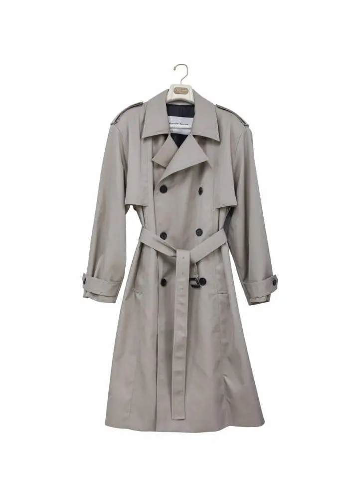 Paper Moon - Korean Women Fashion - #momslook - padded detail oversized double breasted trench coat - 2