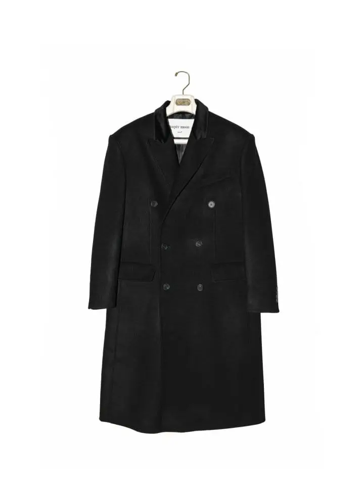 Paper Moon - Korean Women Fashion - #momslook - velvet collar double breasted oversized handmade coat - 4