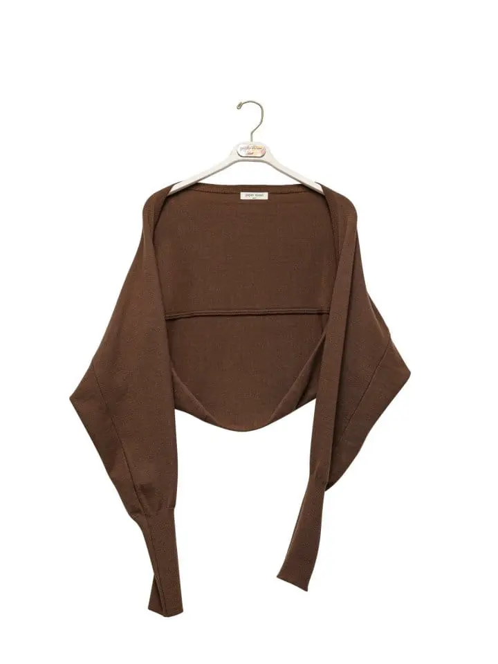 Paper Moon - Korean Women Fashion - #momslook - cropped volume bolero knit cardigan - 6