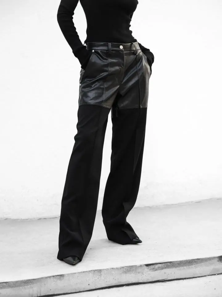 Paper Moon - Korean Women Fashion - #momslook - lambskin touch bi ~ fabric wide trousers - 2