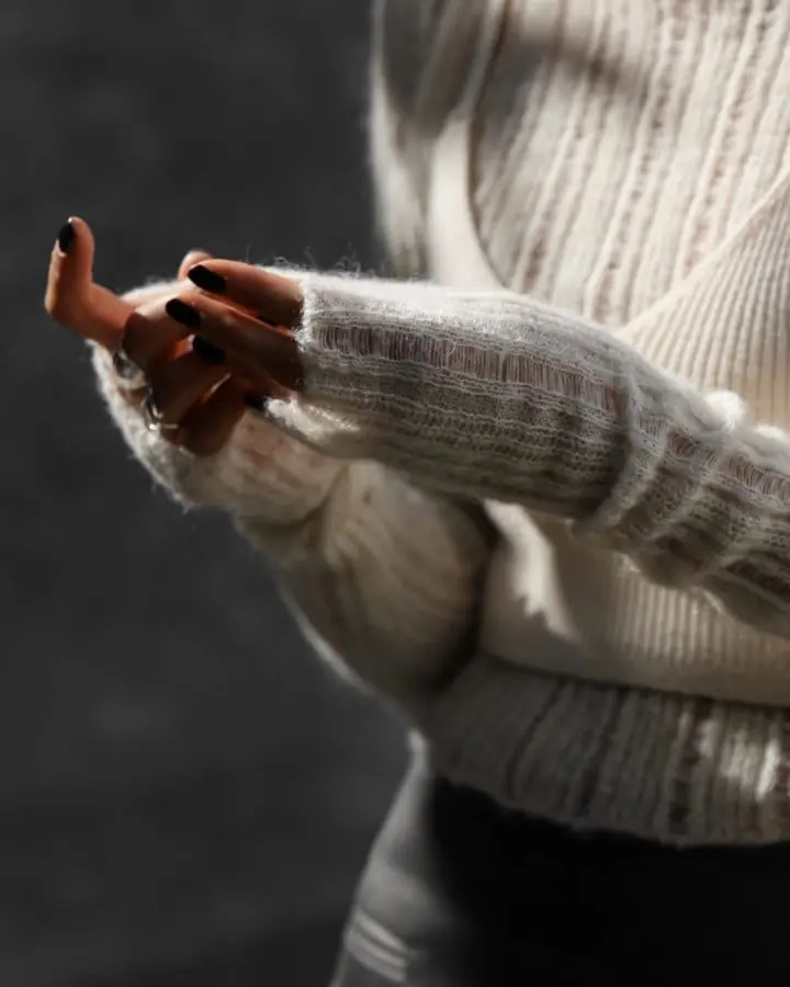 Paper Moon - Korean Women Fashion - #momslook - baby alpaca blend sheer mockneck knit top - 3