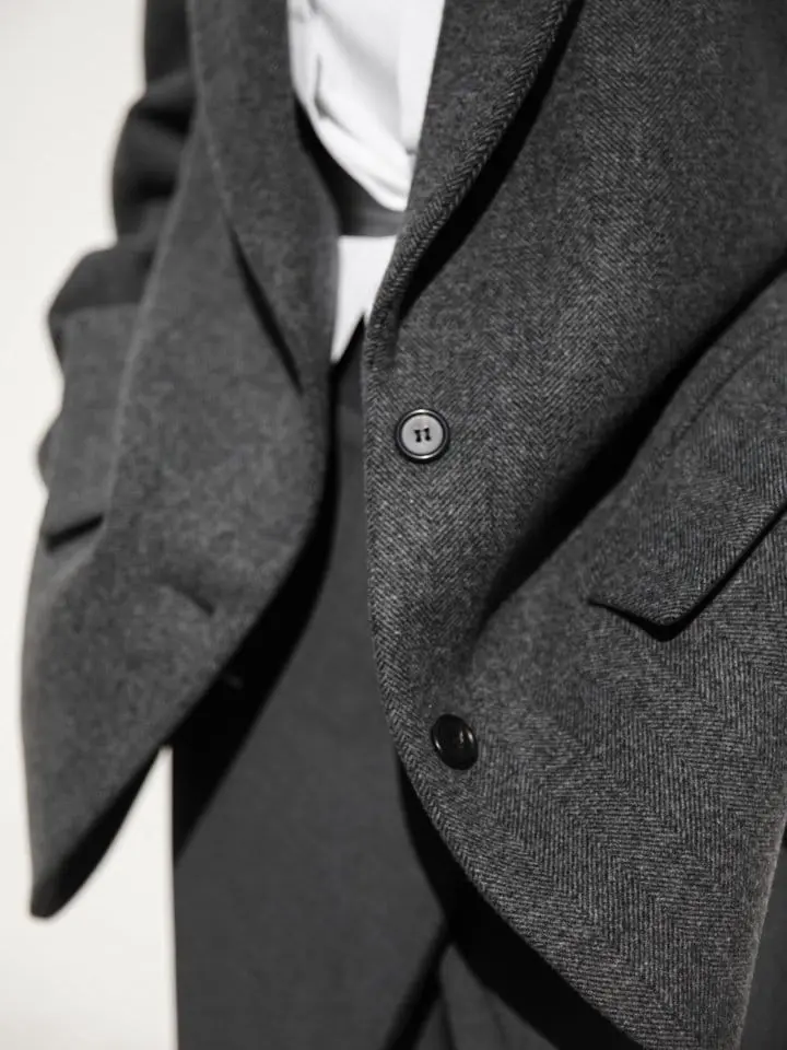 Paper Moon - Korean Women Fashion - #momslook - LUX herringbone wool oversized blazer