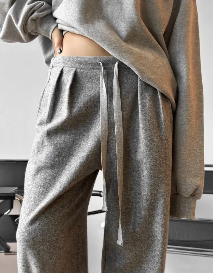 Paper Moon - Korean Women Fashion - #momslook - wool two pin ~ tuck detail lounge trousers - 5