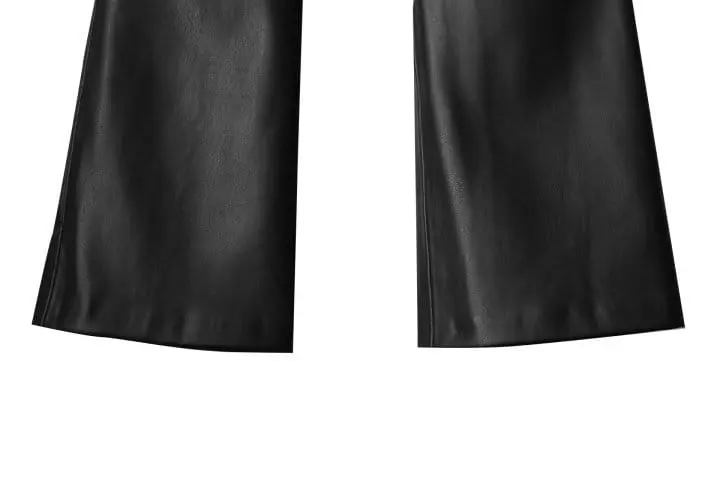 Paper Moon - Korean Women Fashion - #momslook - leather cropped flare pants - 11