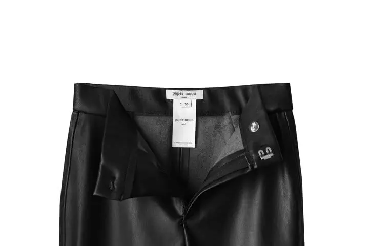 Paper Moon - Korean Women Fashion - #momslook - leather cropped flare pants - 5