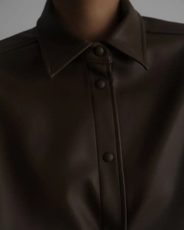 Paper Moon - Korean Women Fashion - #momslook - Classic Oversized Vegan Button Jacket - 3