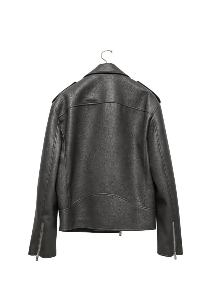 Paper Moon - Korean Women Fashion - #momslook - Chunky Zipped Vegan L Biker Jacket - 5