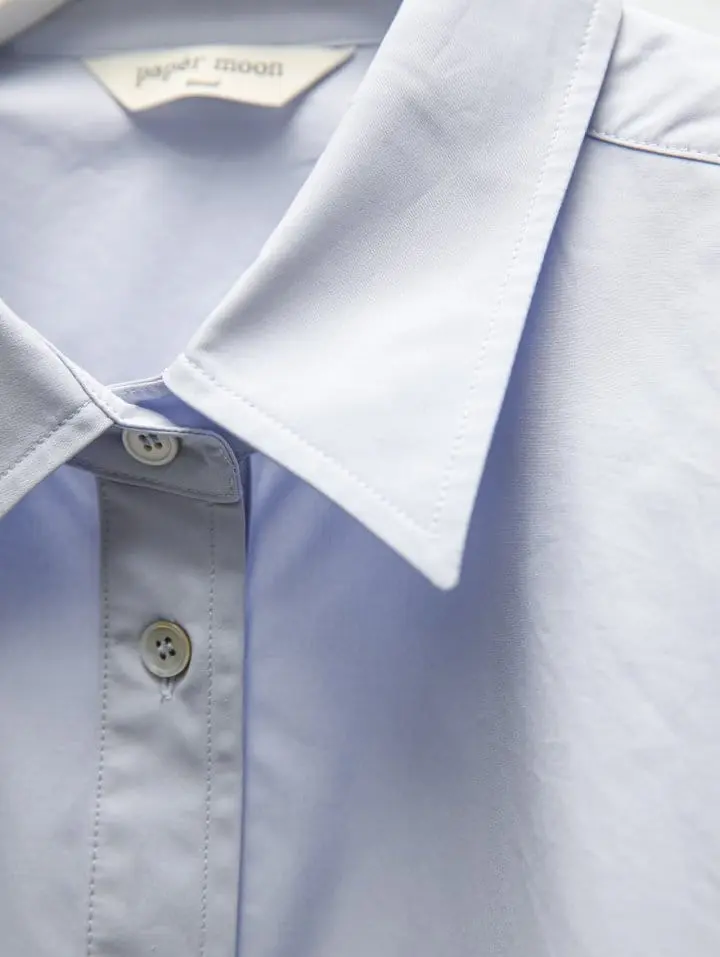 Paper Moon - Korean Women Fashion - #momslook - Swing Collar Button Down Shirt  - 10