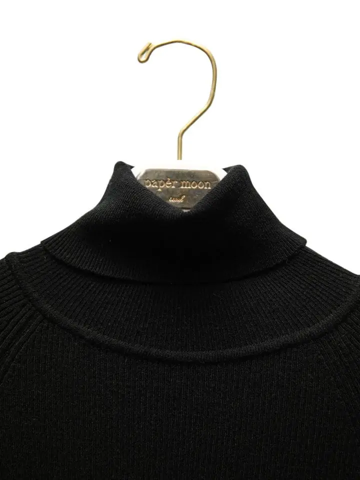 Paper Moon - Korean Women Fashion - #momslook - Turtleneck Ribbed Knit Top - 5