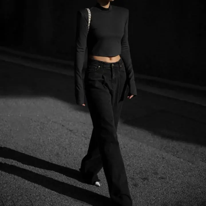 Paper Moon - Korean Women Fashion - #pursuepretty - pin - tuck detail wide black jeans