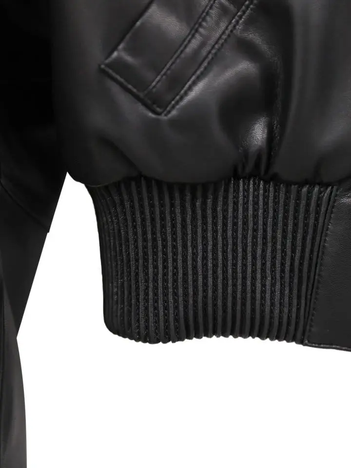Paper Moon - Korean Women Fashion - #pursuepretty - vegan leather cropped bomber jacket - 9