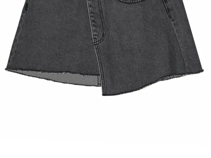 Paper Moon - Korean Women Fashion - #pursuepretty - unbalanced wrap detail denim mini skirt - 5