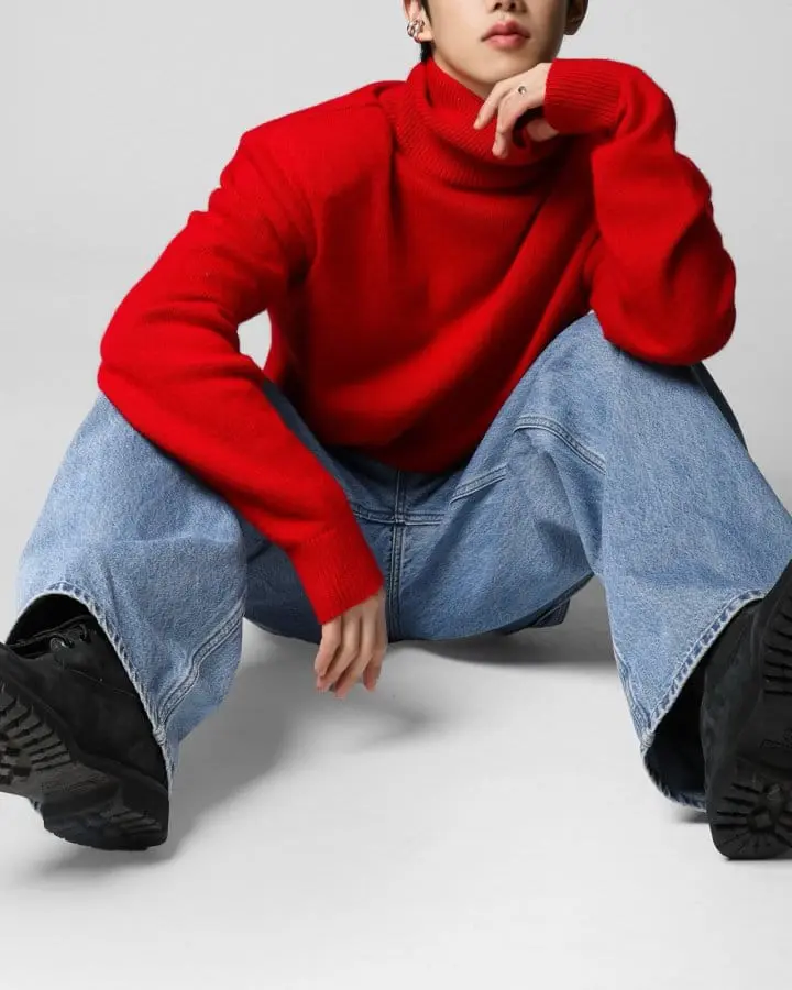 Paper Moon - Korean Women Fashion - #restrostyle - side hammer loop detail relaxed fit denim pants - 5