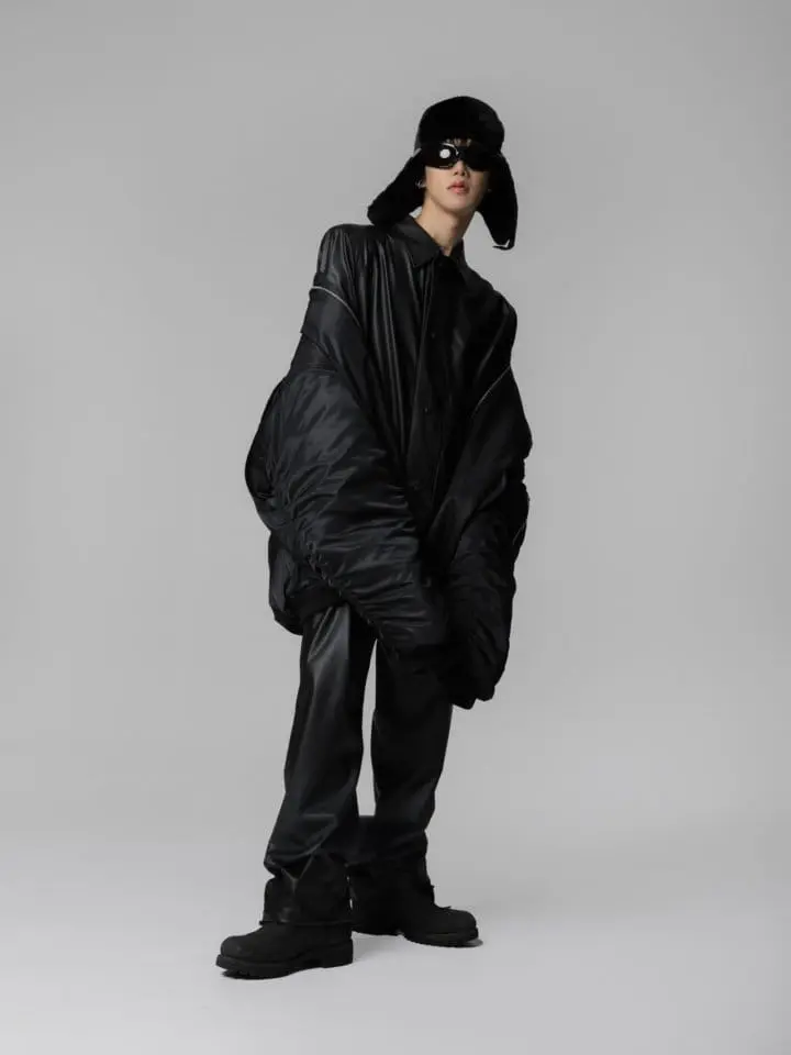 Paper Moon - Korean Women Fashion - #restrostyle - oversized vegan leather snap button detail jumpsuit