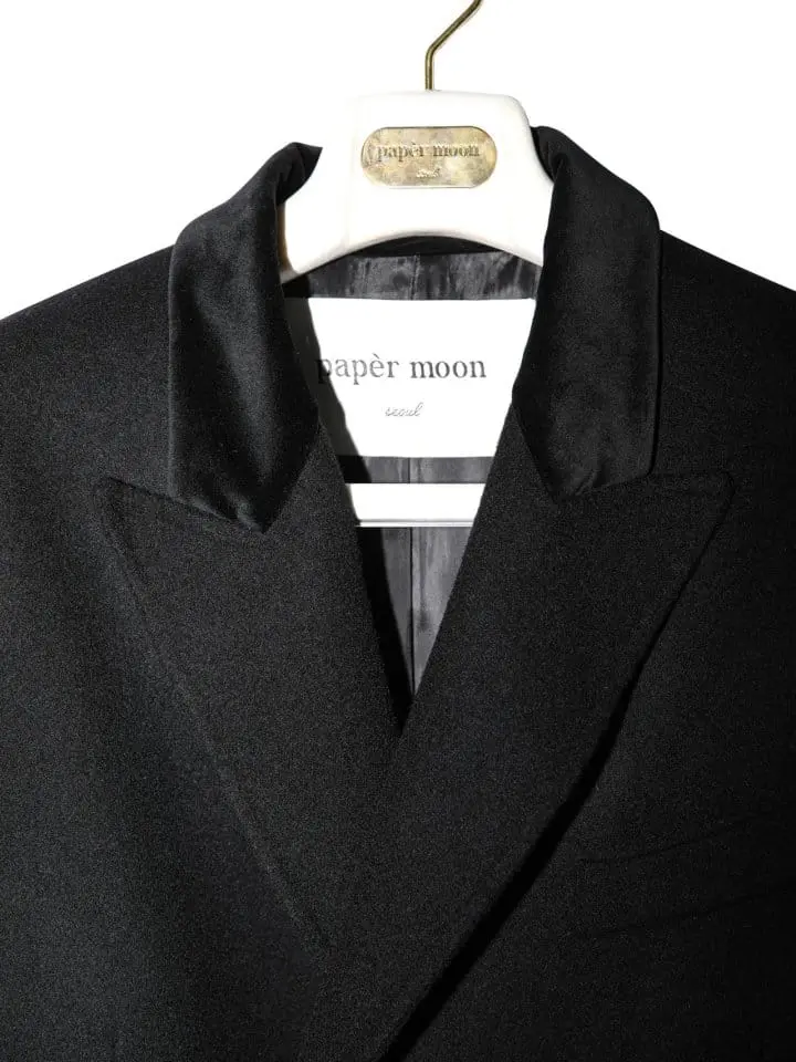 Paper Moon - Korean Women Fashion - #restrostyle - velvet collar double breasted oversized handmade coat - 9