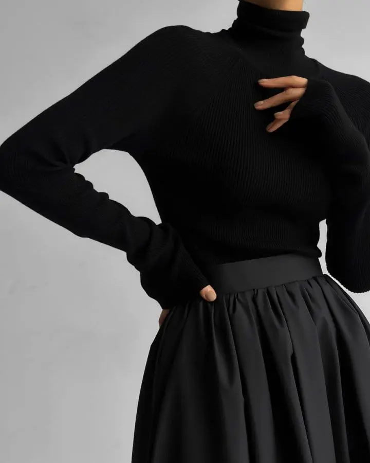 Paper Moon - Korean Women Fashion - #romanticstyle - turtleneck ribbed knit top - 2